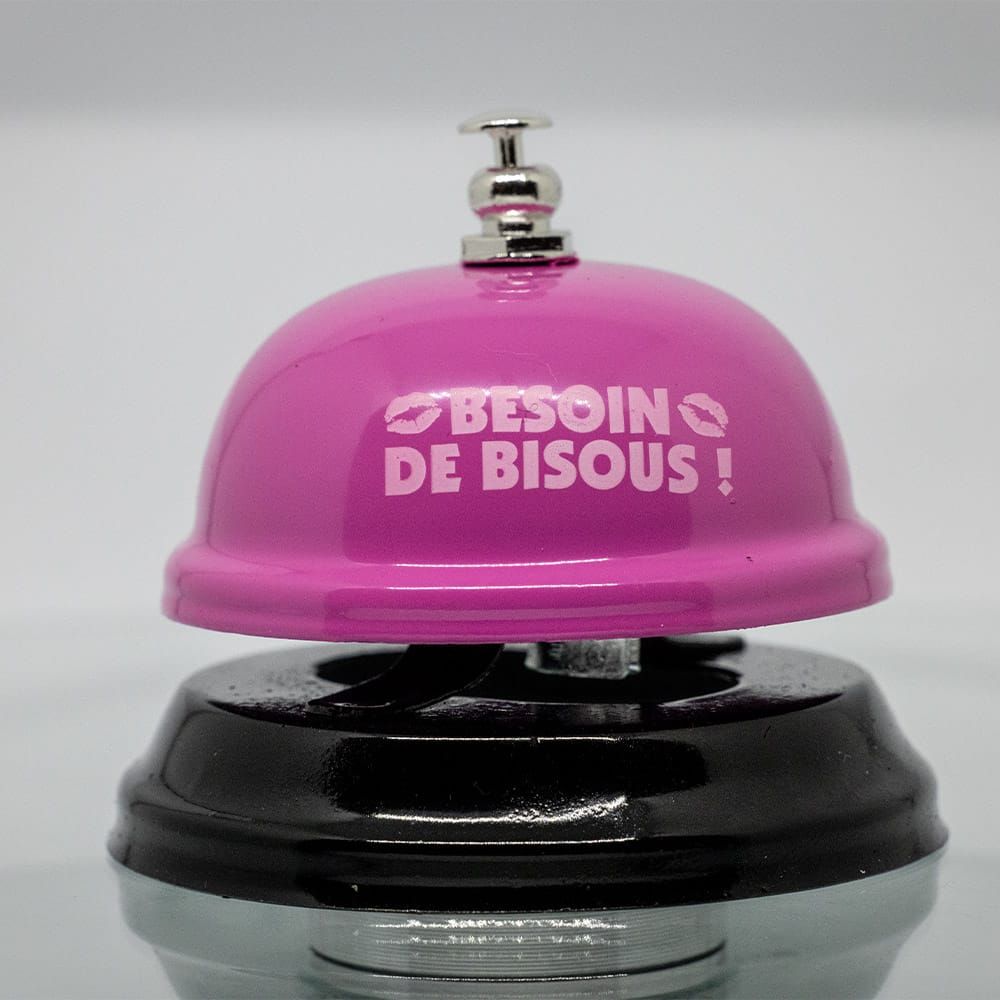 Sonnette Humoristique de Table – « Besoin de bisous ! »