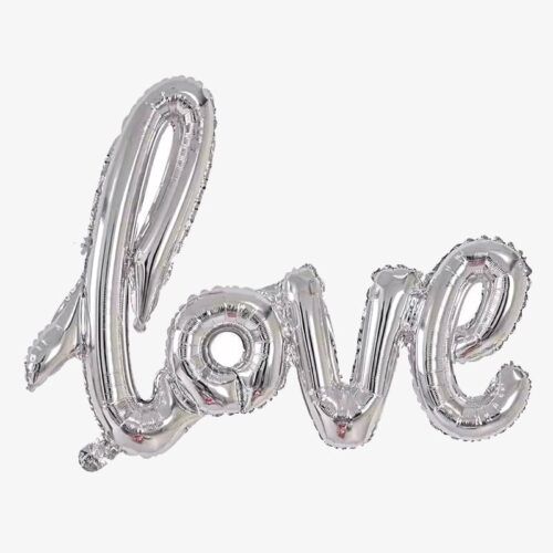 ballon love argent aluminium RoseandFly