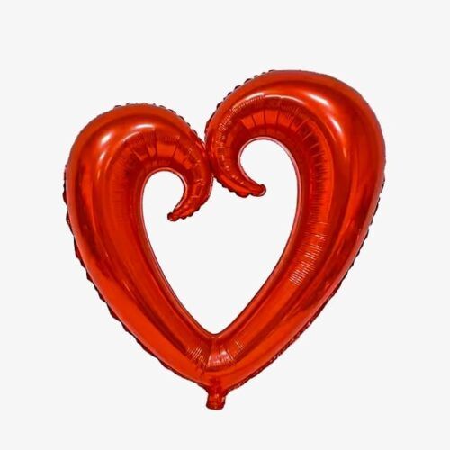 ballon coeur ouvert rouge RoseandFly
