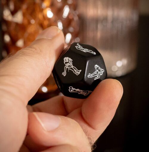 dé érotique 12 faces noir - RoseandFly