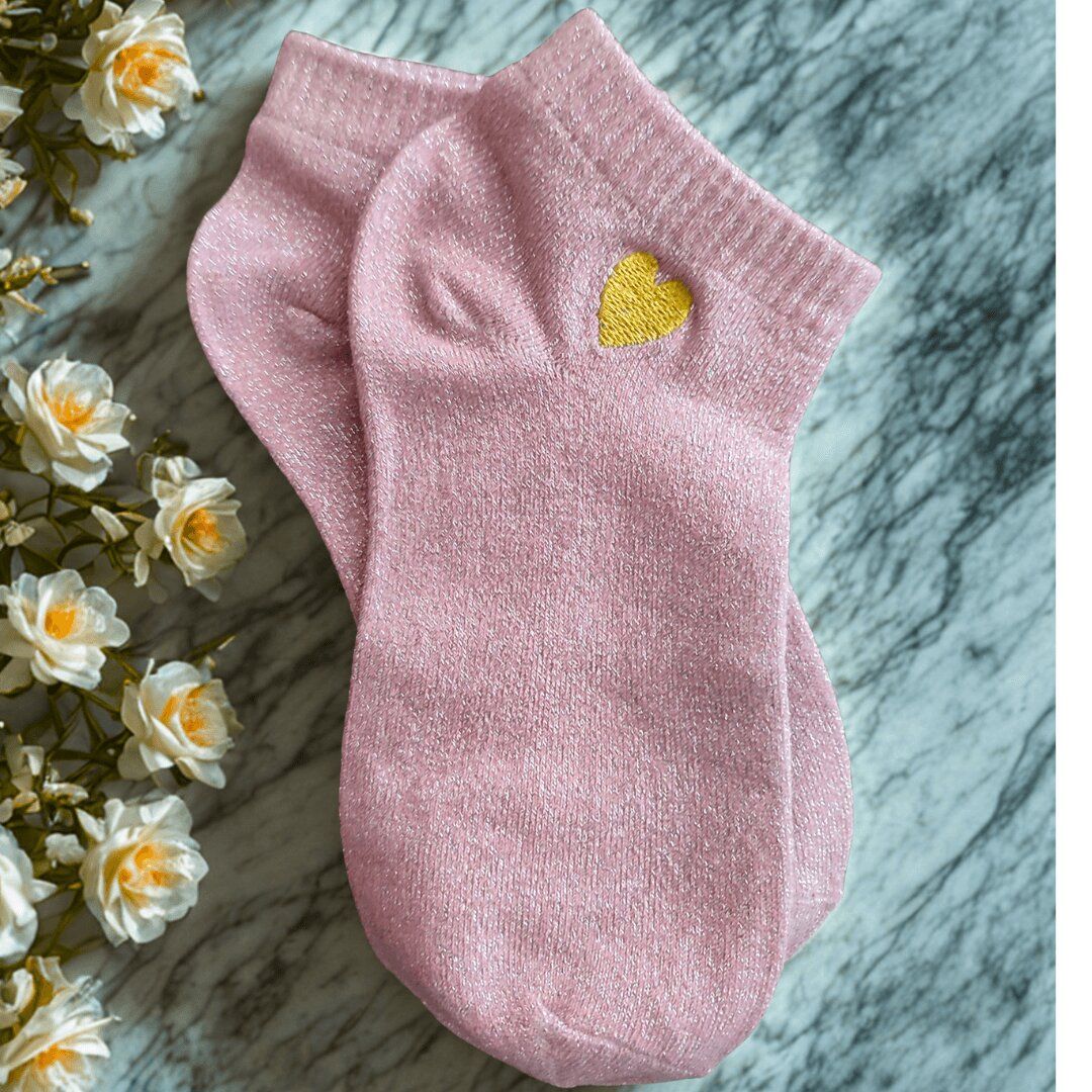 socquette paillettes roses