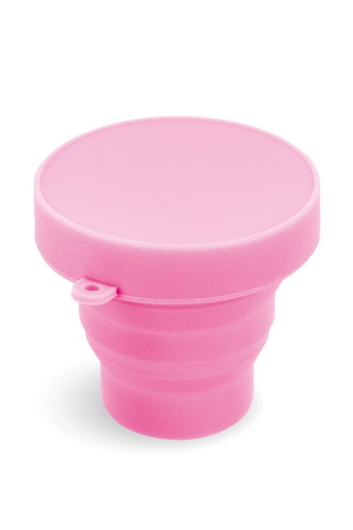 Boîte de stérilisation et rangement pour coupe menstruelle Yoba Nature Santé en silicone pliable rose