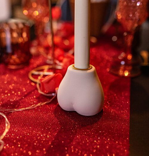 Bougeoir P’tit Popotin en céramique nude, décoration originale et élégante pour table romantique ou ambiance intime