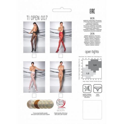 Collants rouges ouverts 20 DEN, élégants et sexy avec entrejambe ouvert