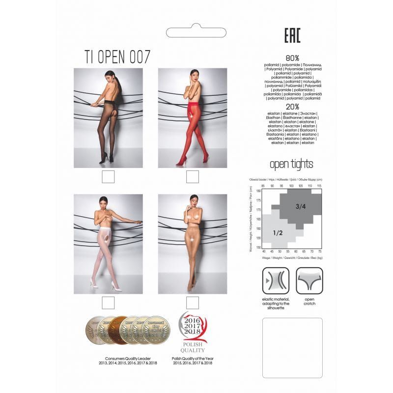 Collants rouges ouverts 20 DEN, élégants et sexy avec entrejambe ouvert