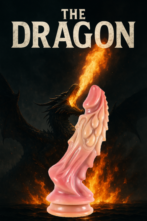 Gode The Dragon en silicone médical avec ventouse, design inspiré des créatures fantastiques, texture à reliefs pour sensations intenses. sextoy devant visuel Dragon