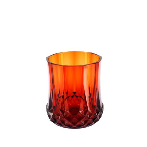 Verre réutilisable en plastique ambre 260ml effet cristal, élégant et solide pour table romantique ou conviviale