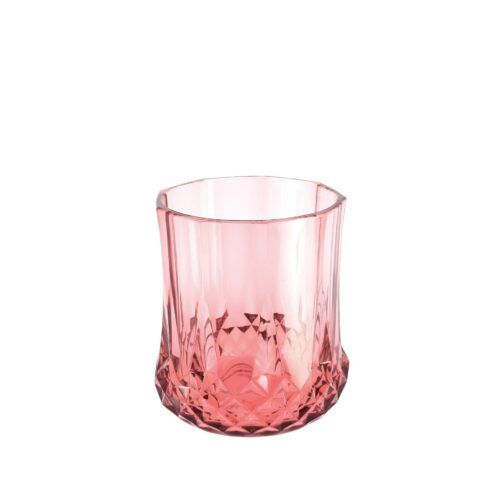 Verre réutilisable en plastique rose effet cristal 260ml, élégant et solide pour table romantique ou usage quotidien