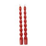 Lot de 2 Bougies Flambeau Torsadées Rouges – 25 cm