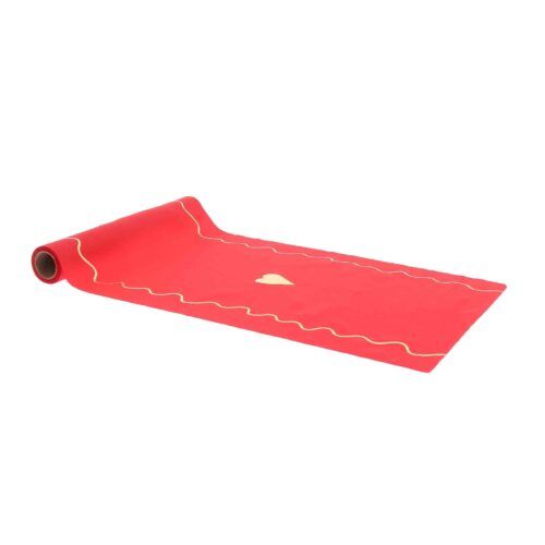 Chemin de table Dame de Cœur rouge et or pour décoration romantique