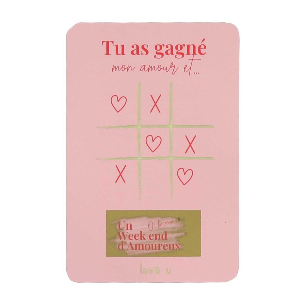 Jeu à gratter « Tu as gagné mon amour et… »