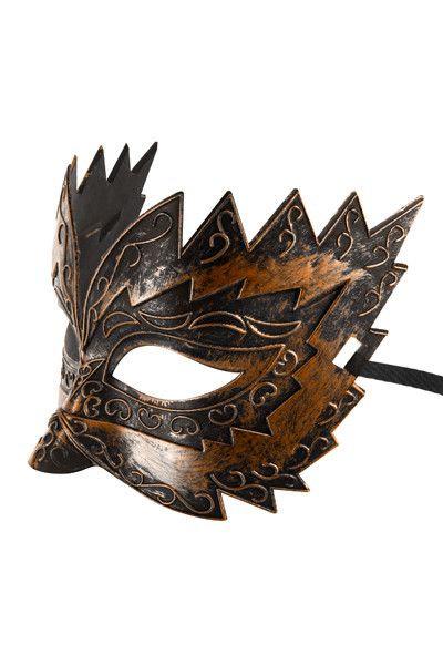 Masque cuivré pour homme avec ruban satiné – vue de profil