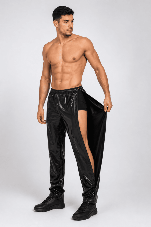 Pantalon stripteaseur homme noir à scratch taille unique