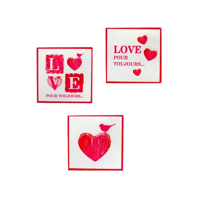 pack 3 magnets love