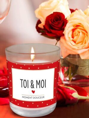 Bougie en verre  - modèle au choix - toi&moi