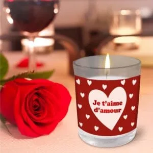 Bougie avec message – en verre