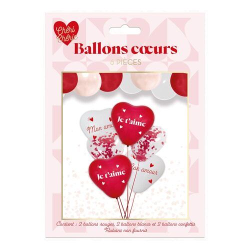Lot de 6 ballons cœur