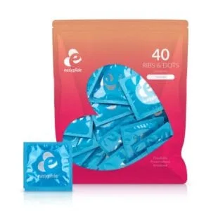 Préservatifs nervurés et perlés Easyglide – 40 pièces