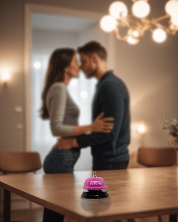 Sonnette Humoristique de Table - "Besoin de bisous !"