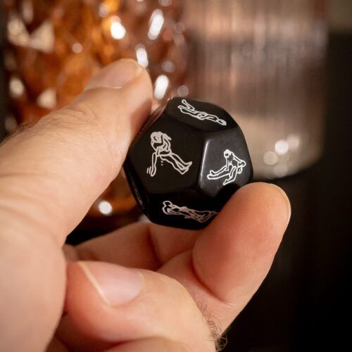 dé érotique 12 faces noir - RoseandFly