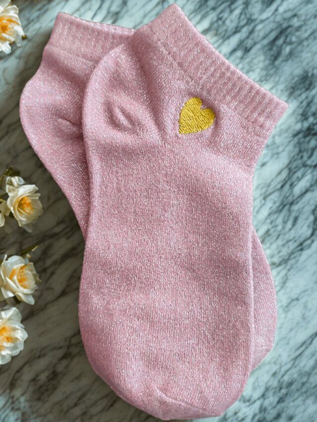 socquette paillettes roses