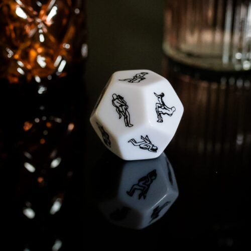 dé érotique 12 faces blanc - RoseandFly