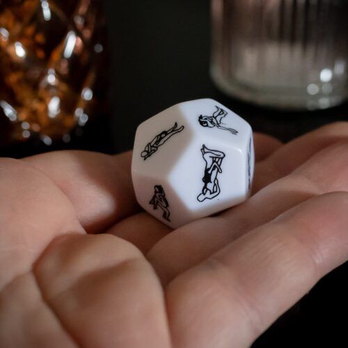 dé érotique 12 faces blanc - RoseandFly