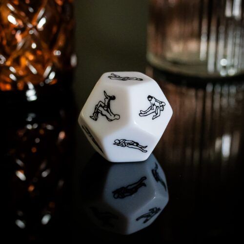 dé érotique 12 faces blanc - RoseandFly