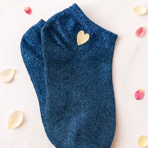 socquette bleue roseandfly lovestore