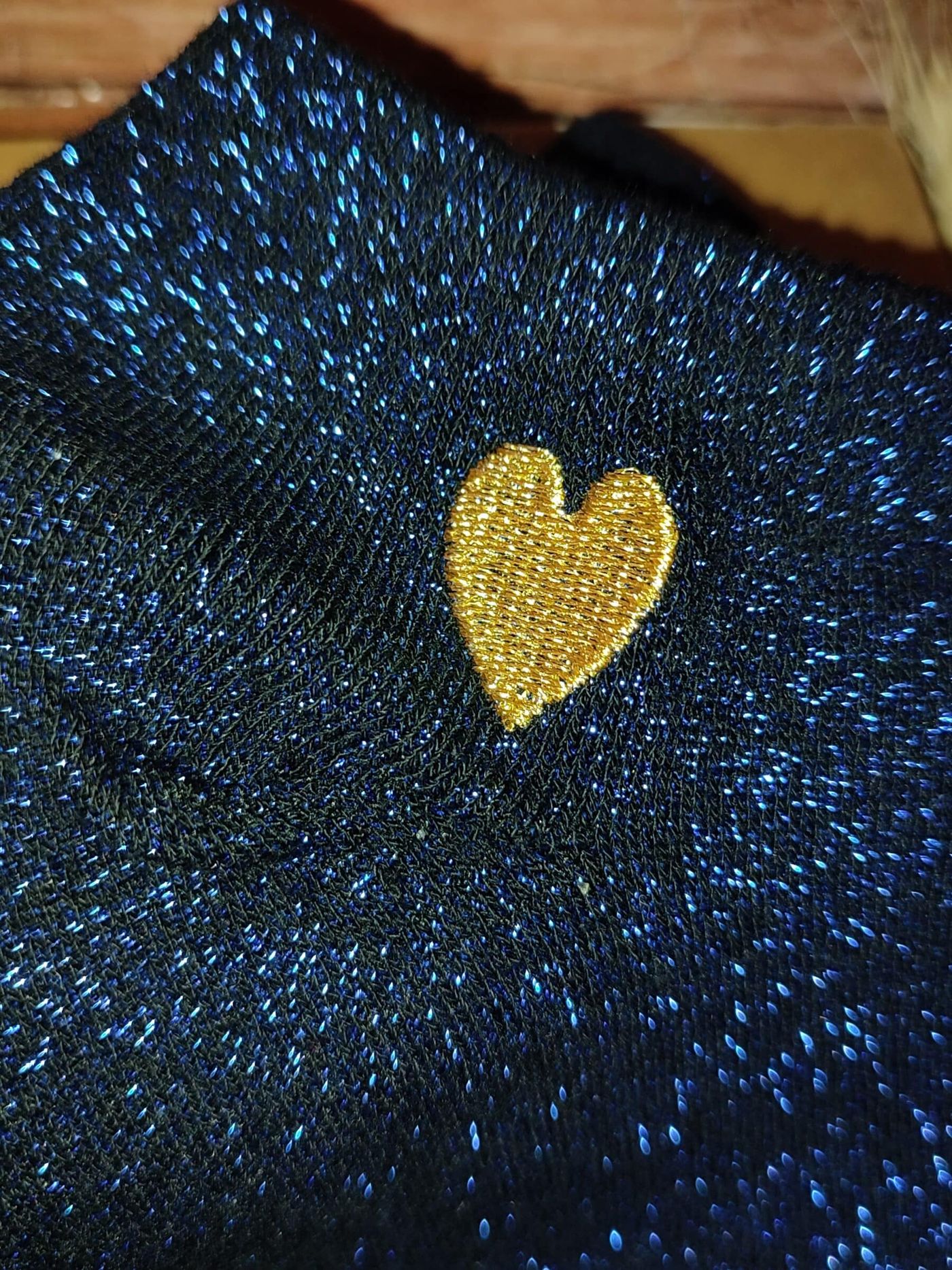 socquette bleue roseandfly lovestore détail coeur