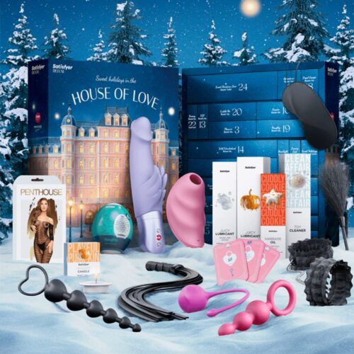 Calendrier de l’Avent Coquin Deluxe 2025 House of Love avec 24 surprises érotiques, sextoys Satisfyer et lingerie Penthouse