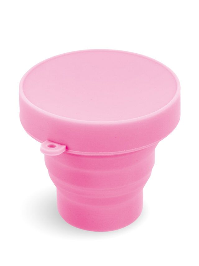 Boîte de stérilisation et rangement pour coupe menstruelle Yoba Nature Santé en silicone pliable rose