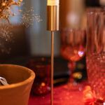 Bougeoir Design en métal doré - 23 cm