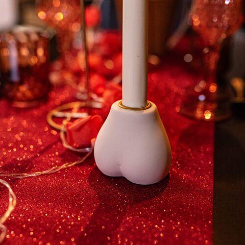 Bougeoir P’tit Popotin en céramique nude, décoration originale et élégante pour table romantique ou ambiance intime