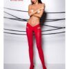 Collants 60 DEN rouges avec découpe originale sur les hanches, élégants et sexy