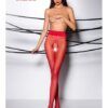 Collants rouges ouverts à l’entrejambe, ajustés et élégants, lingerie sexy pour femme