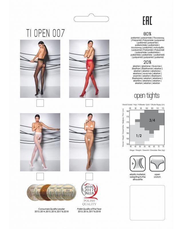 Collants rouges ouverts 20 DEN, élégants et sexy avec entrejambe ouvert