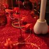 Guirlande lumineuse de 10 roses en mousse 1,5 m, lumière chaude pour décoration romantique ou dîner à deux