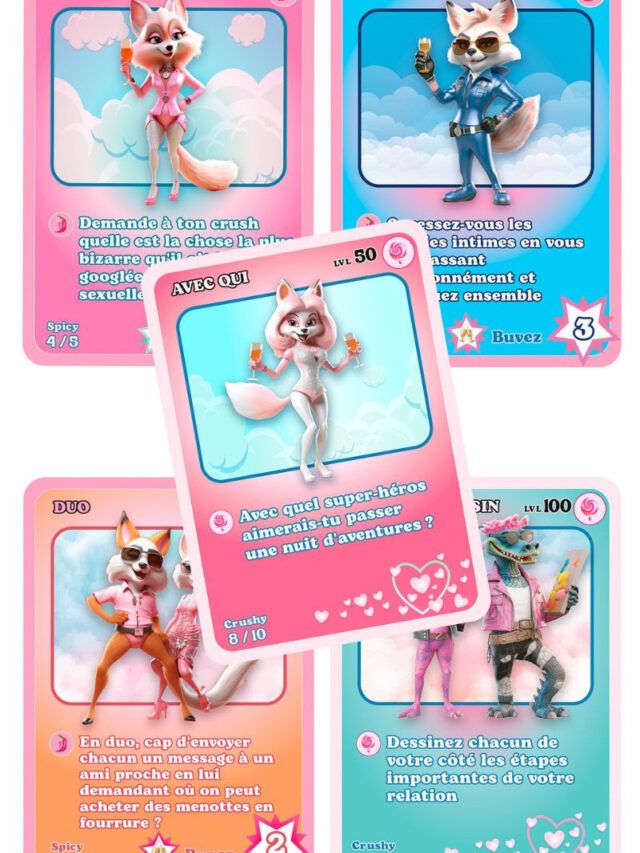 Jeu de cartes Drunky Crush pour couples, boîte rose 500 cartes, jeu d’apéro drôle et complice pour soirée à deux