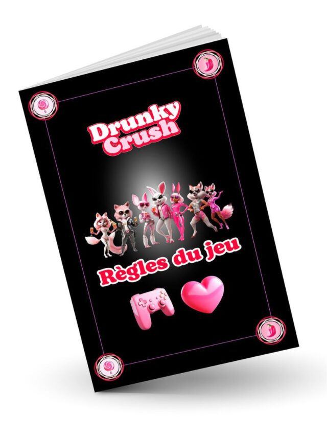 Jeu de cartes Drunky Crush pour couples, boîte rose 500 cartes, jeu d’apéro drôle et complice pour soirée à deux