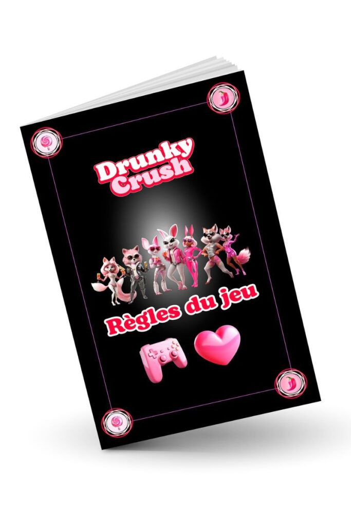 Jeu de cartes Drunky Crush pour couples, boîte rose 500 cartes, jeu d’apéro drôle et complice pour soirée à deux