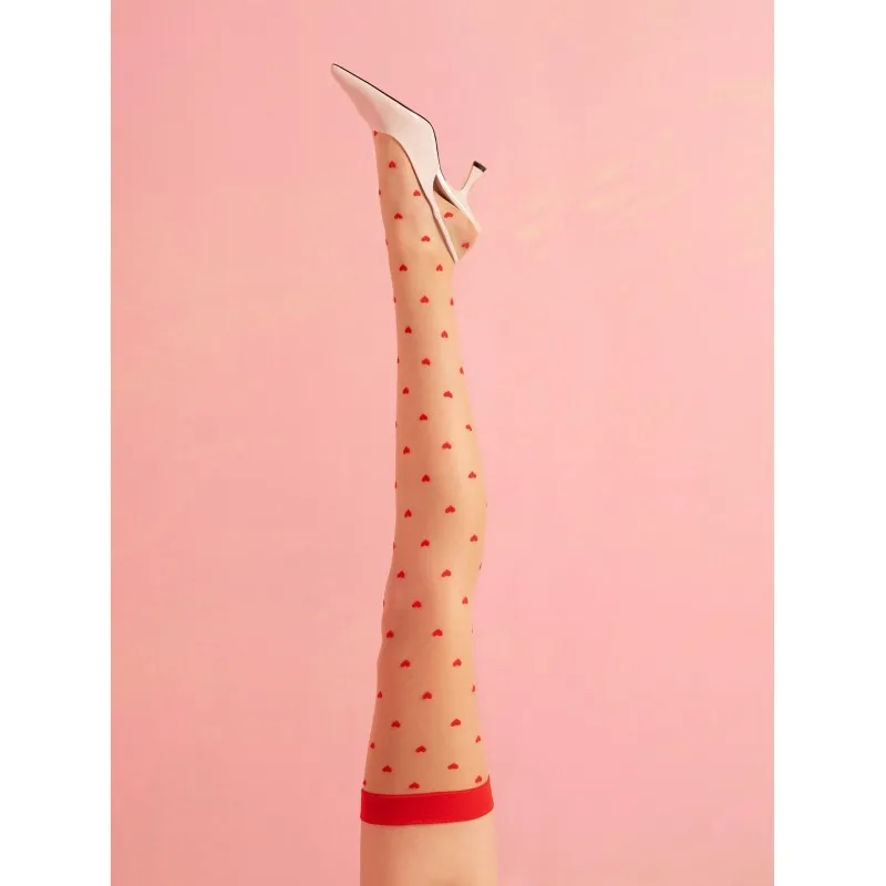 Bas Love Booster – coeurs rouges