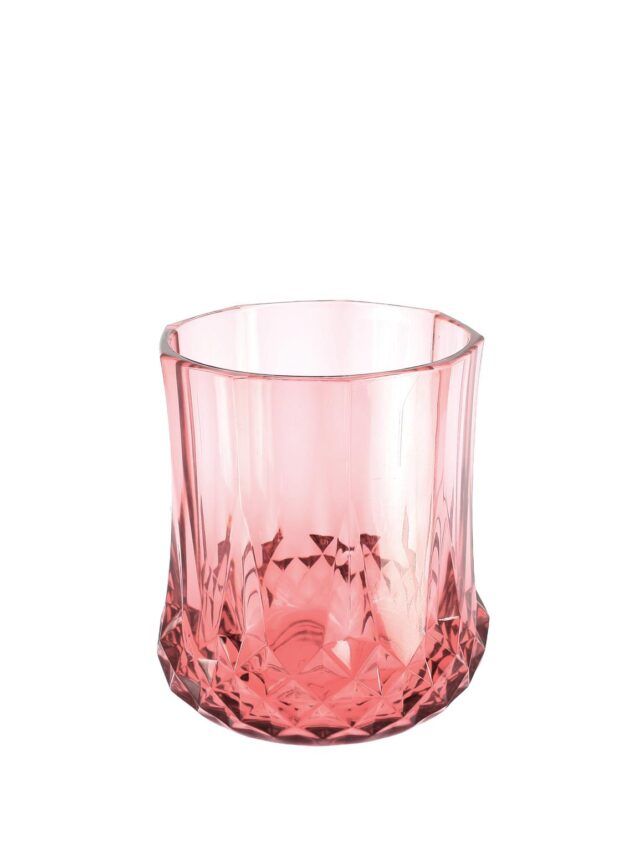 Verre réutilisable en plastique rose effet cristal 260ml, élégant et solide pour table romantique ou usage quotidien