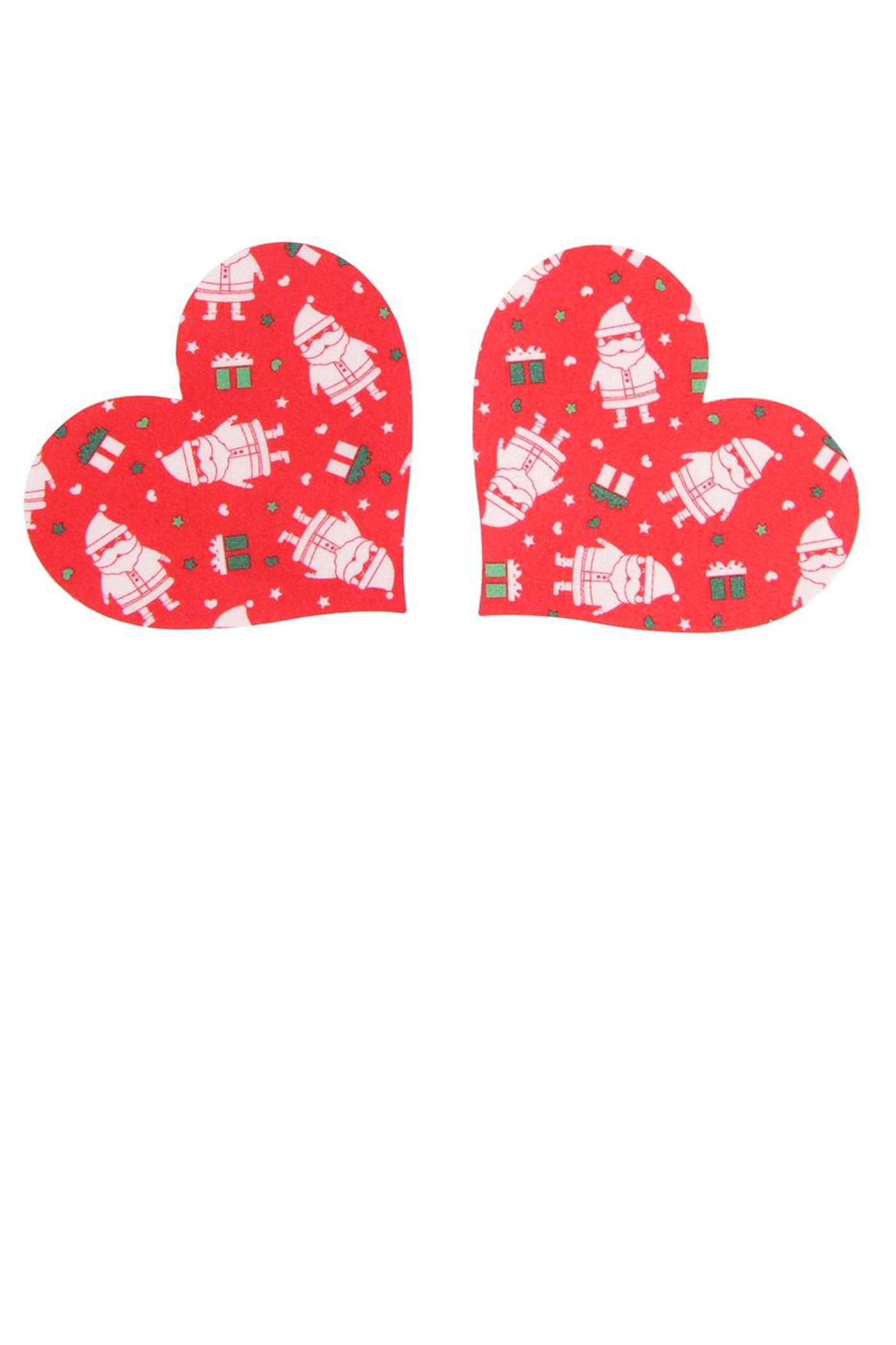 Cache-tétons jetables rouges à motif festif sur fond blanc Roseandfly