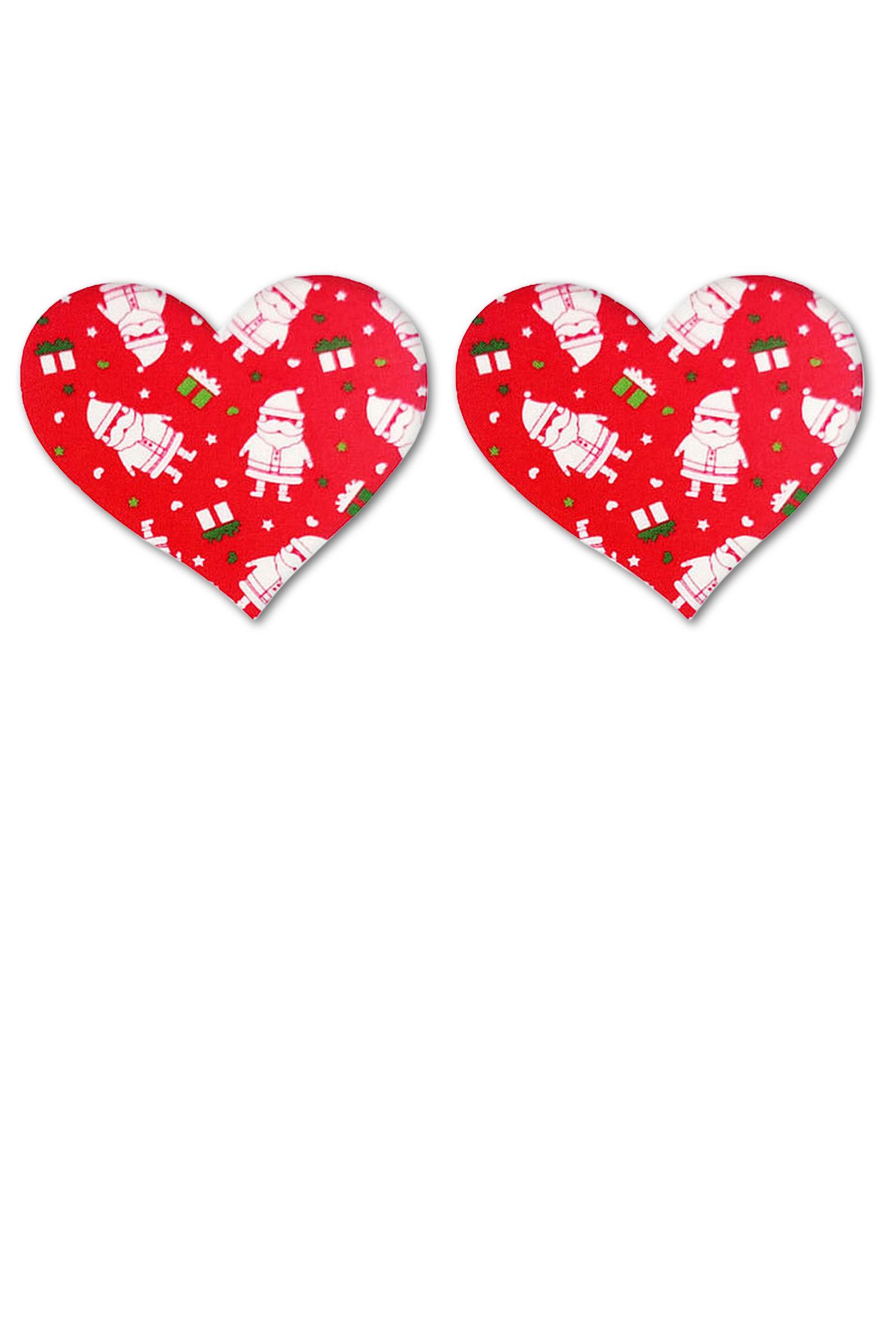 Cache-tétons jetables rouges à motif festif sur fond blanc Roseandfly