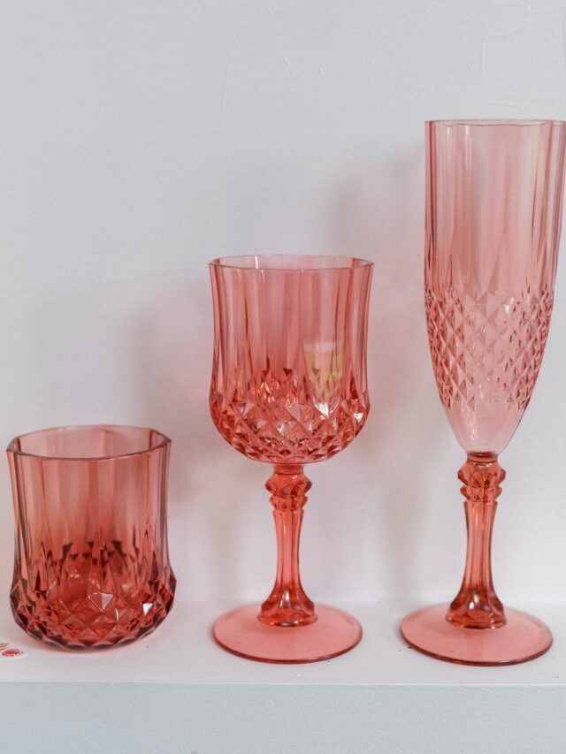 Lot de verres roses réutilisables – contenance 220 ml