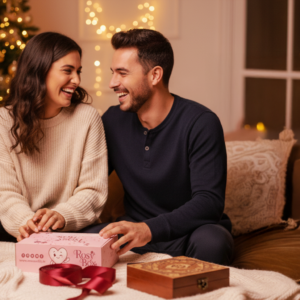 couple heureux soirée coquine rosybox roseandfly