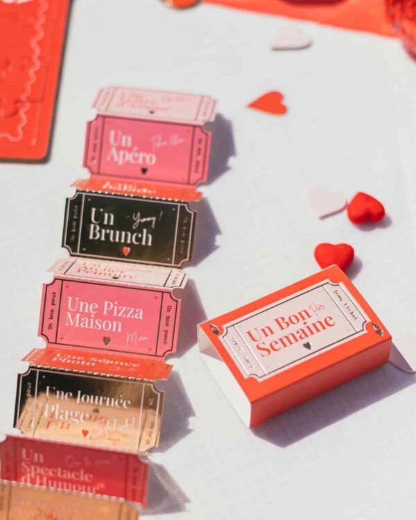 Boîte de 52 Bons Cadeaux « Bon pour… » – Dame de Cœur