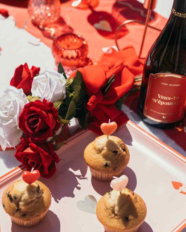 Branche de rose rouge - 70cm