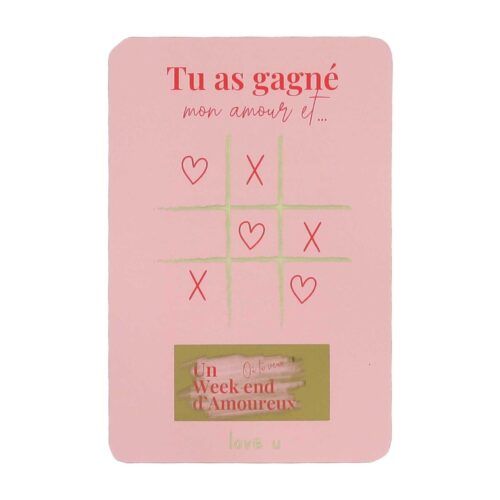 Jeu à gratter romantique « Tu as gagné mon amour » Dame de Cœur